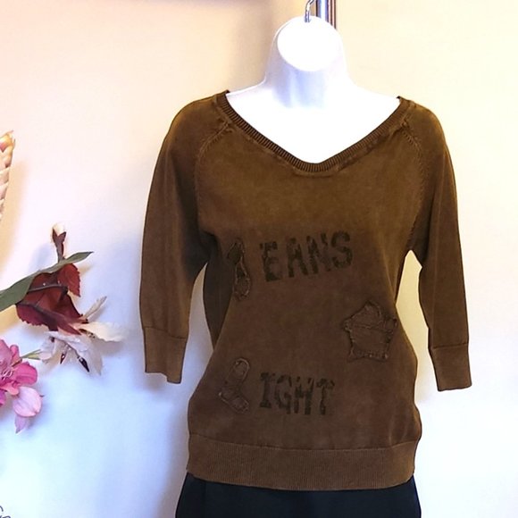 NWT Women’s Brown Lightweight 3/4 Sleeve Knit Cardigan Fall Sweater  6 8 - Picture 3 of 7